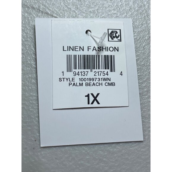 Charter Club Flamingo Print Linen Blend Tank Top 1X Sleeveless Lightweight - Picture 11 of 11